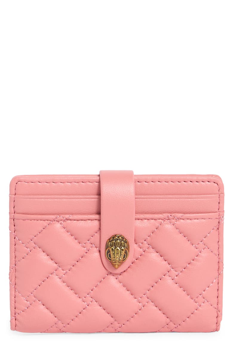 Kensington Quilted Leather Wallet, Main, color, PINK COMBO