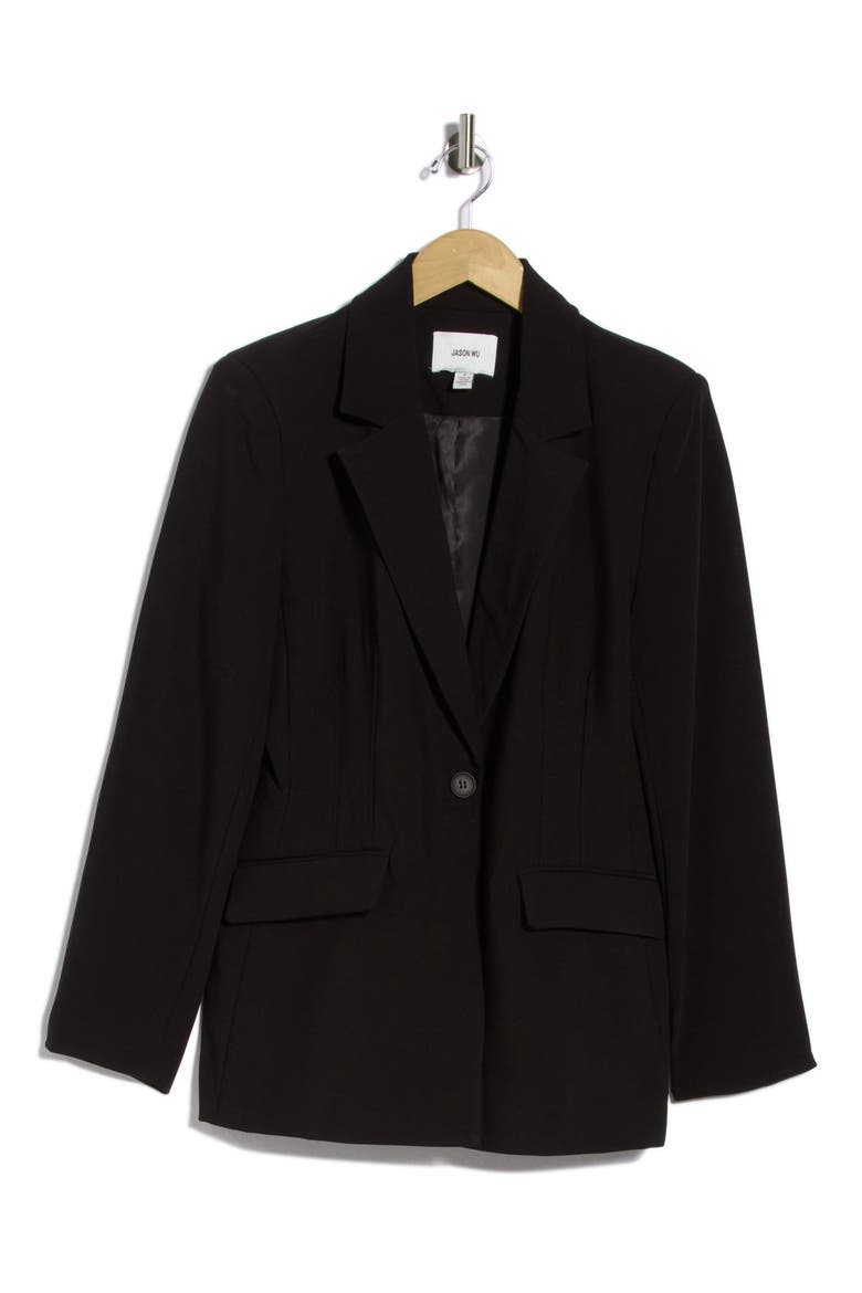 Shoulder Pad Blazer, Main, color, BLACK