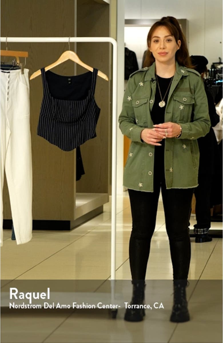 Pinstripe Corset Crop Top, sales video thumbnail