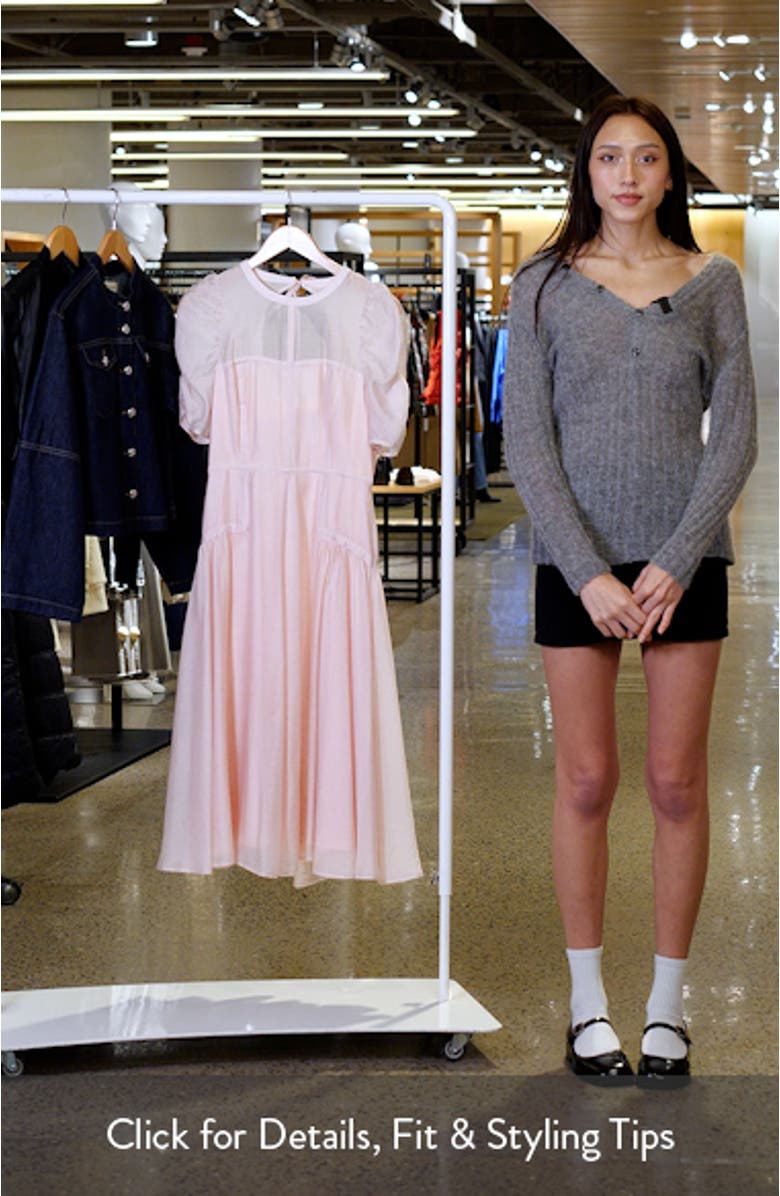 Puff Sleeve Fit & Flare Midi Dress, sales video thumbnail