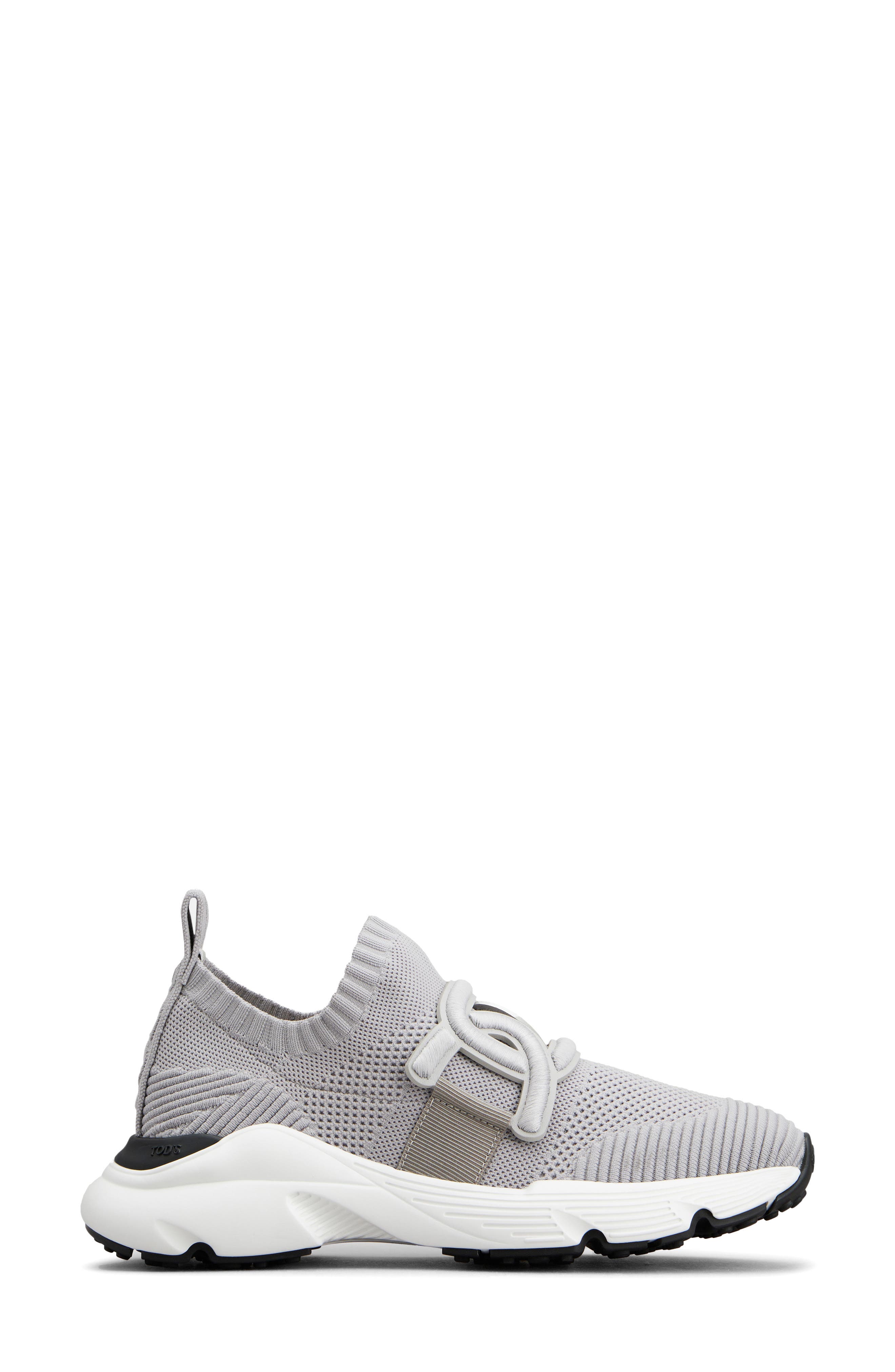 Tod's Kate Knit Slip-On Sneaker, Alternate, color, Pearl Grey