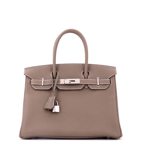 Birkin Handbag Grey Togo with Palladium Hardware 30