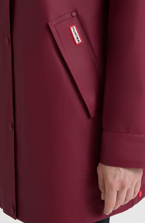 Hunter Acacia Waterproof Rubberized Raincoat In Red