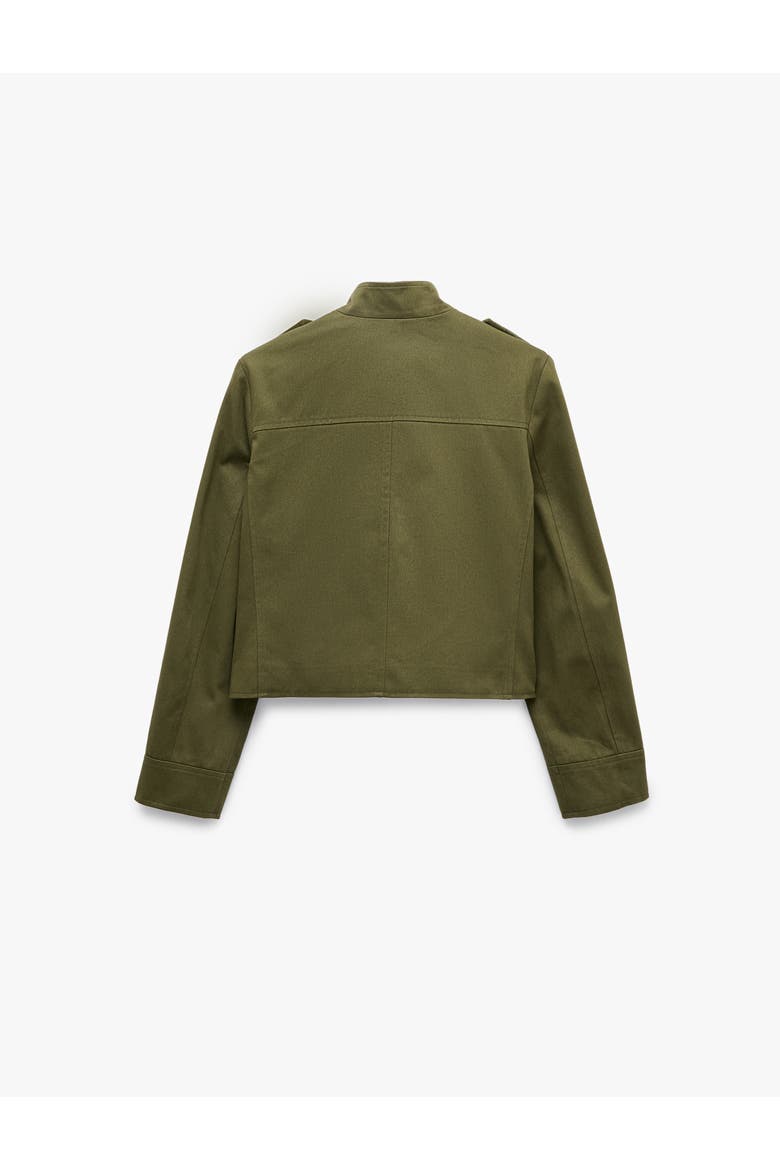 Mandarin Collar Napoleon Jacket, Alternate, color, KHAKI