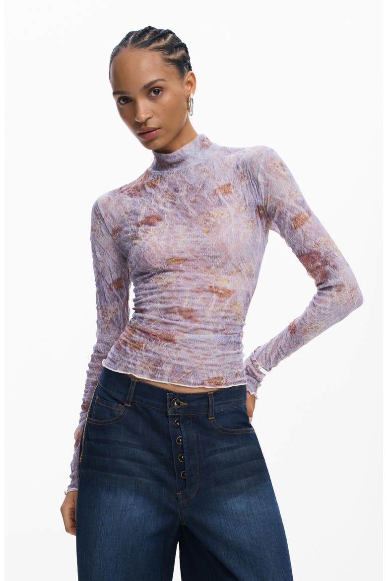 Embroidered Long Sleeve T-Shirt, Alternate, color, BLUE/ RED MULTI