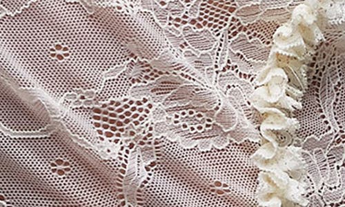 Topshop Lace Ruffle Trim Long Sleeve Semisheer Top In White