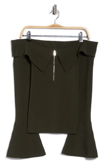 Simkhai Rebecka Off The Shoulder Long Sleeve Top In Green