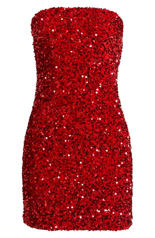 Bp. Strapless Sequin Minidress In Red