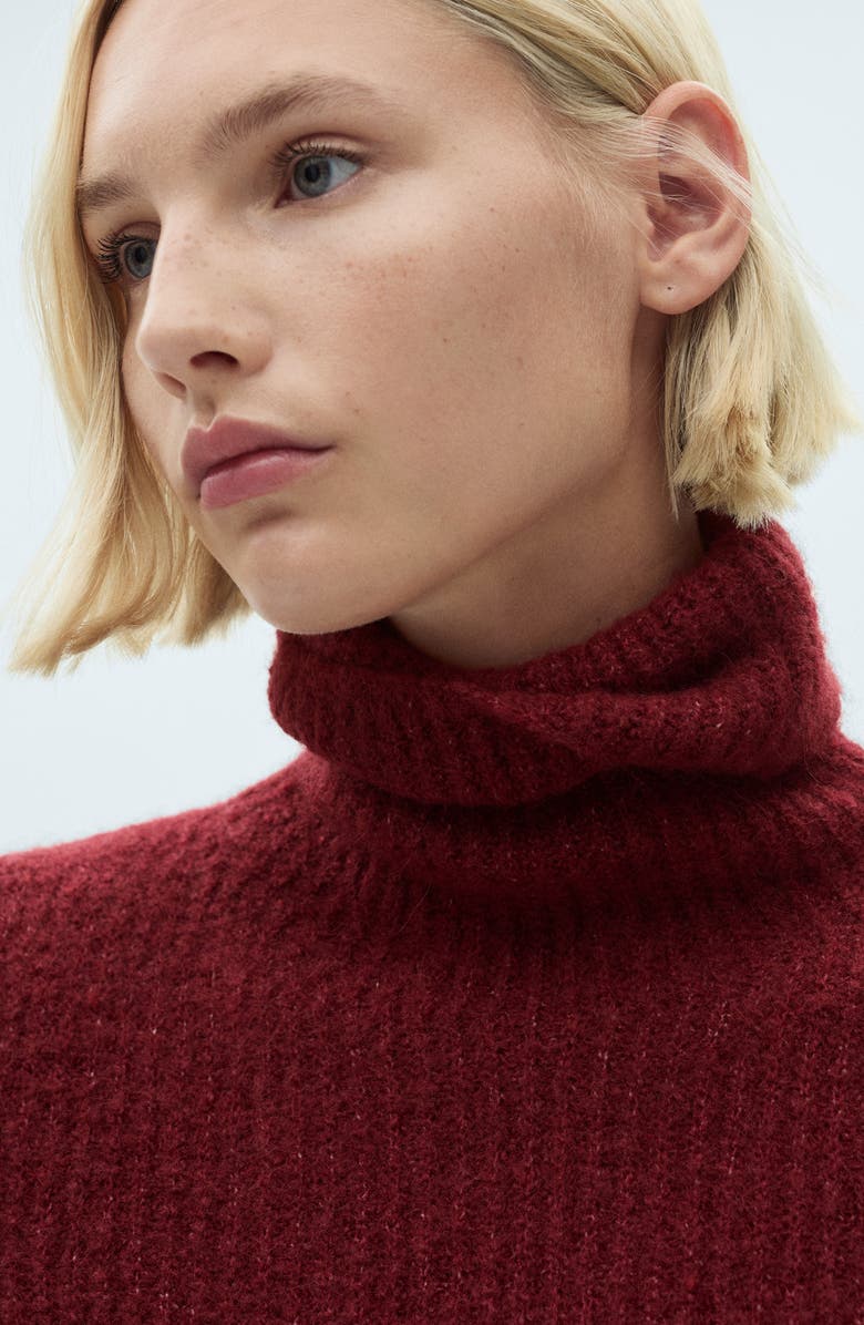 MANGO Rib Turtleneck Sweater, Alternate, color, 