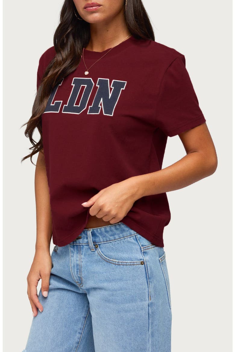LDN Graphic T-Shirt, Alternate, color, BURGUNDY