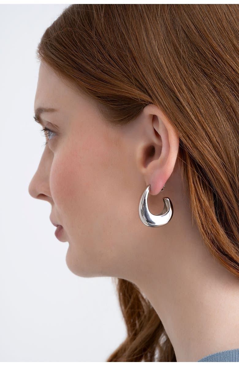 Zynnia Collective Studio Hoops, Alternate, color, Silver