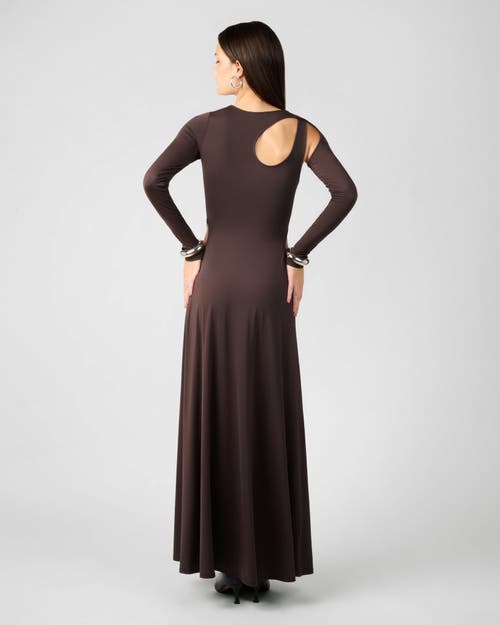Weworewhat Cut Out Long Sleeve Maxi Dress In Animal Print