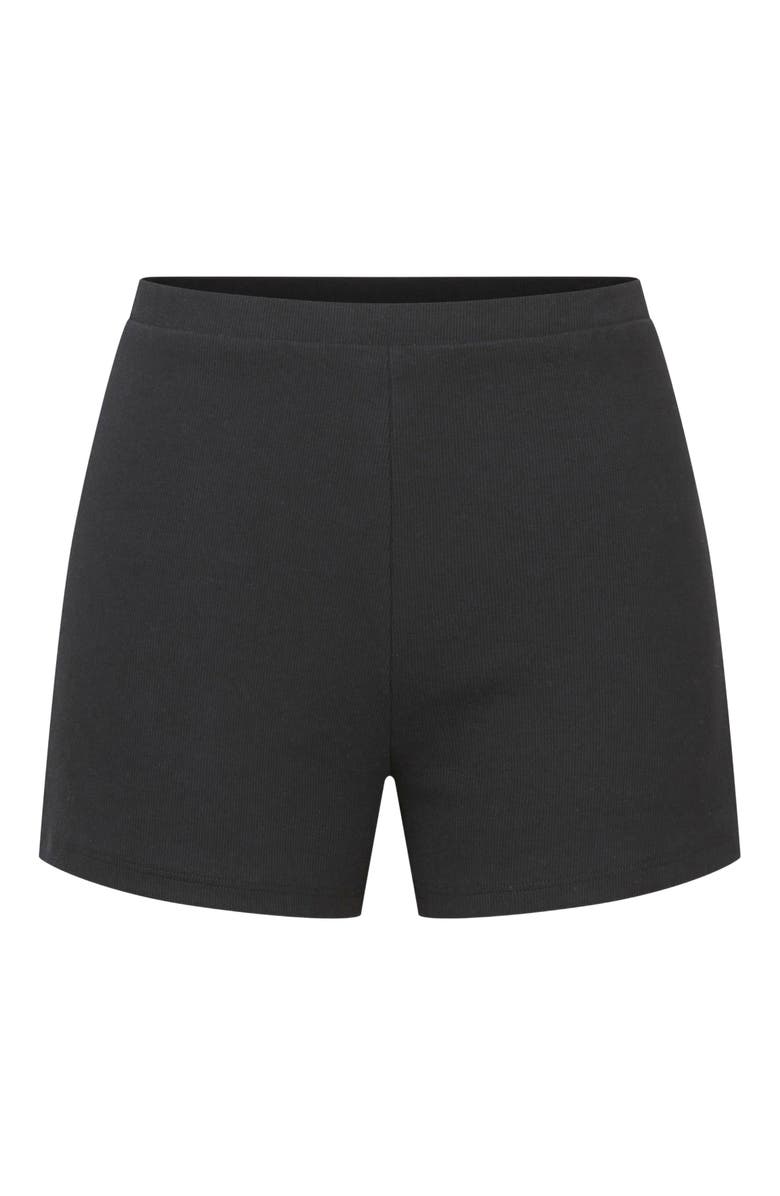 Losano Serene Rib Shorts, Alternate, color, Black