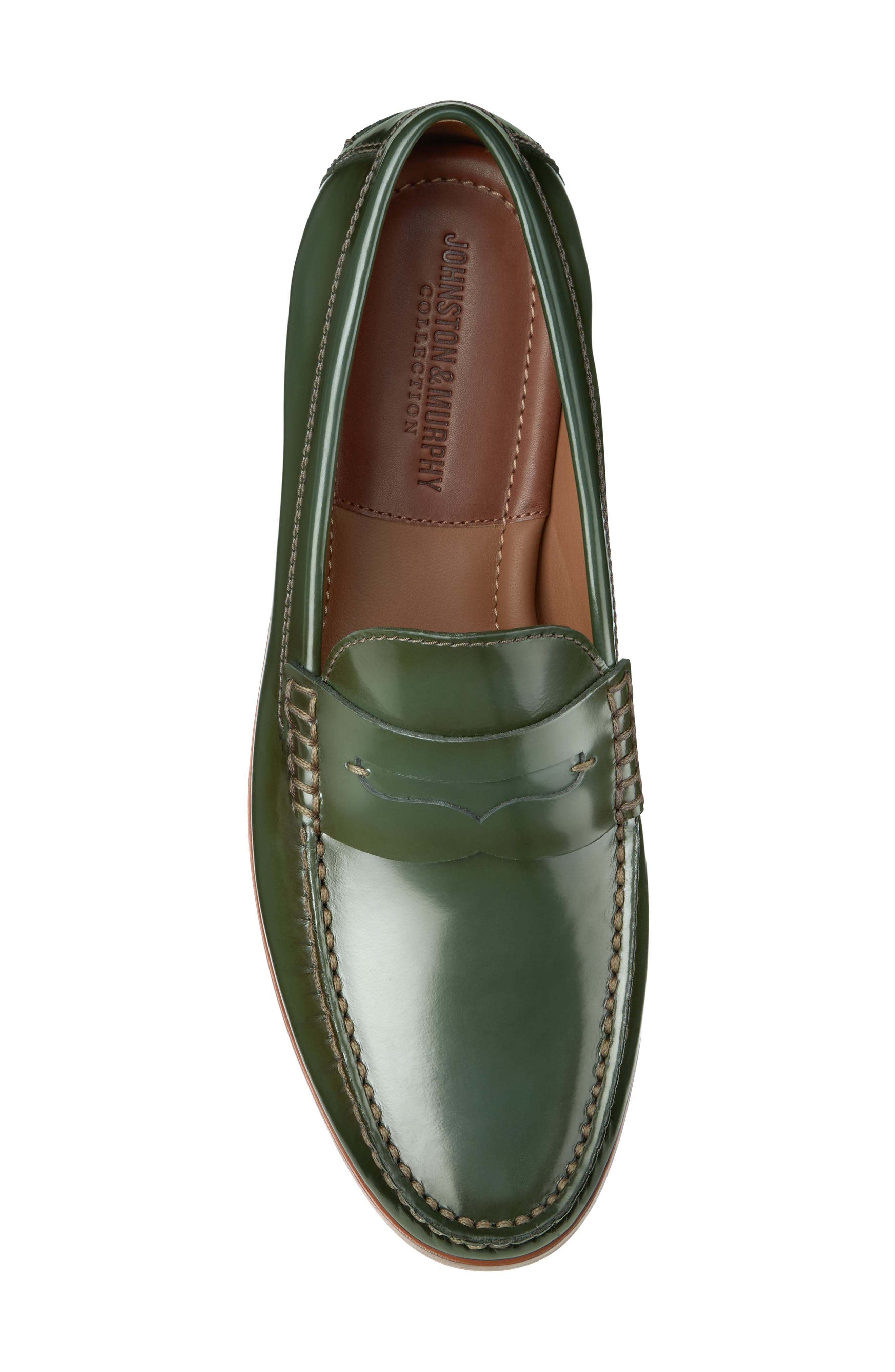 Baldwin Penny Loafer, Alternate, color, EMERALD BRUSH-OFF FULL GRAIN