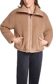 Levi's Floral Print Faux Shearling Bomber Jacket