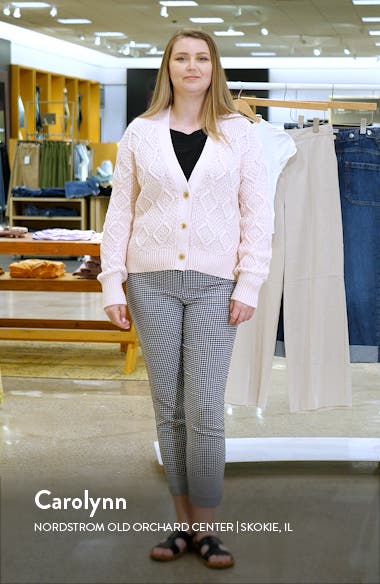 Caslon® Diamond Cable Knit Cardigan (Women) | Nordstromrack