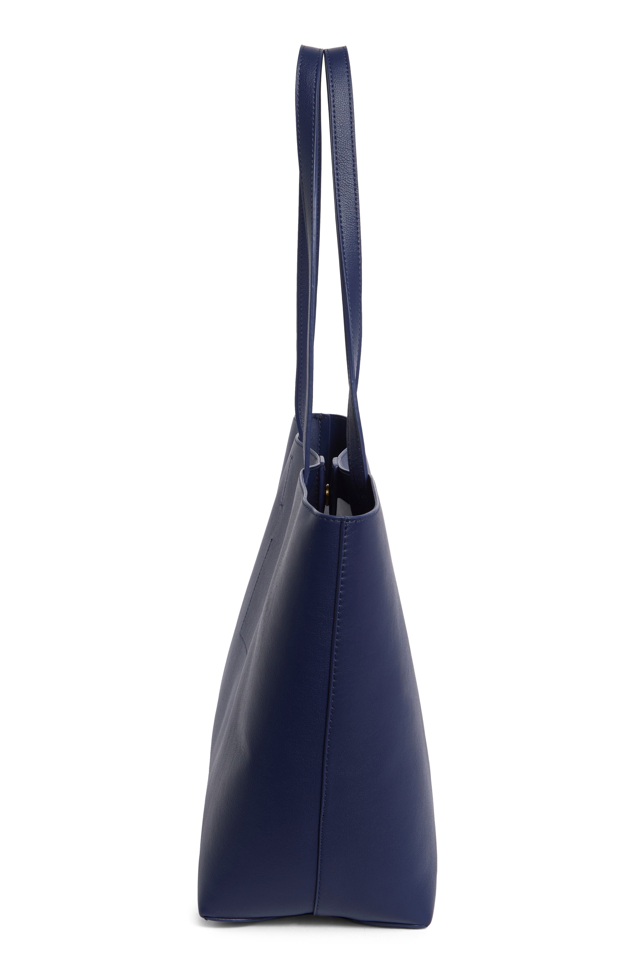 Angel Leather Shopper, Alternate, color, DARK BLUE