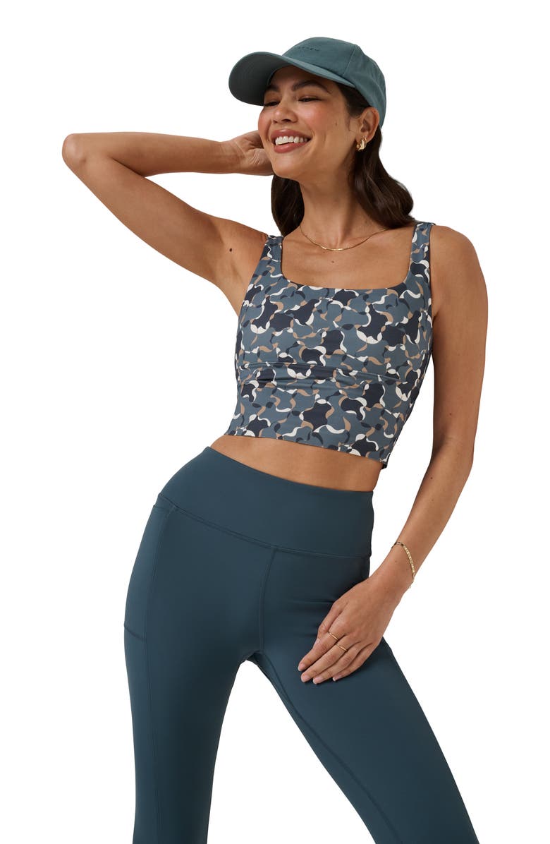 TravisMathew Moveknit Camouflage Crop Tank, Alternate, color, Graystone Swirl Multi