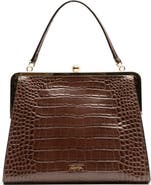 Frances Valentine Jackie Croc Embossed Leather Frame Bag