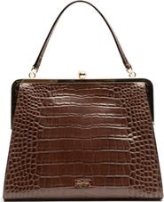 Frances Valentine Jackie Croc Embossed Leather Frame Bag
