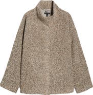 Eileen Fisher Alpaca & Wool Blend Faux Shearling Short Coat