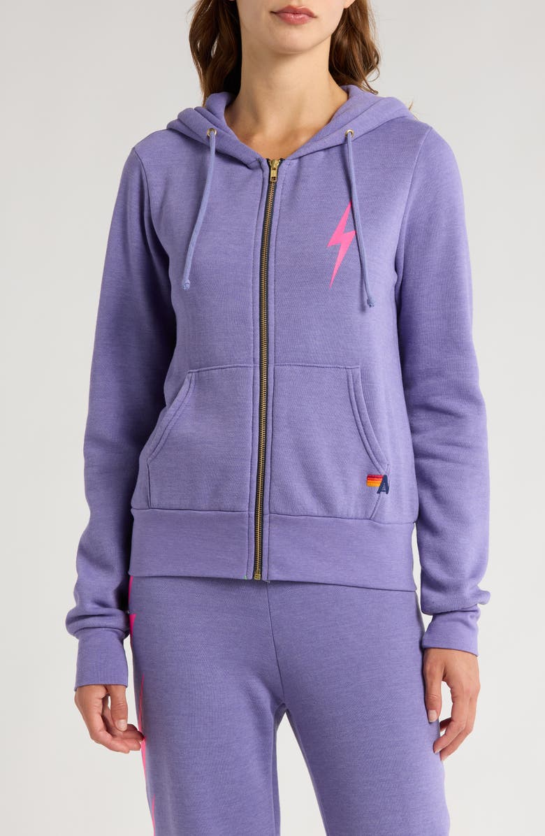 Aviator Nation Bolt Z Hoodie, Alternate, color, Lavender/ Neon Pink