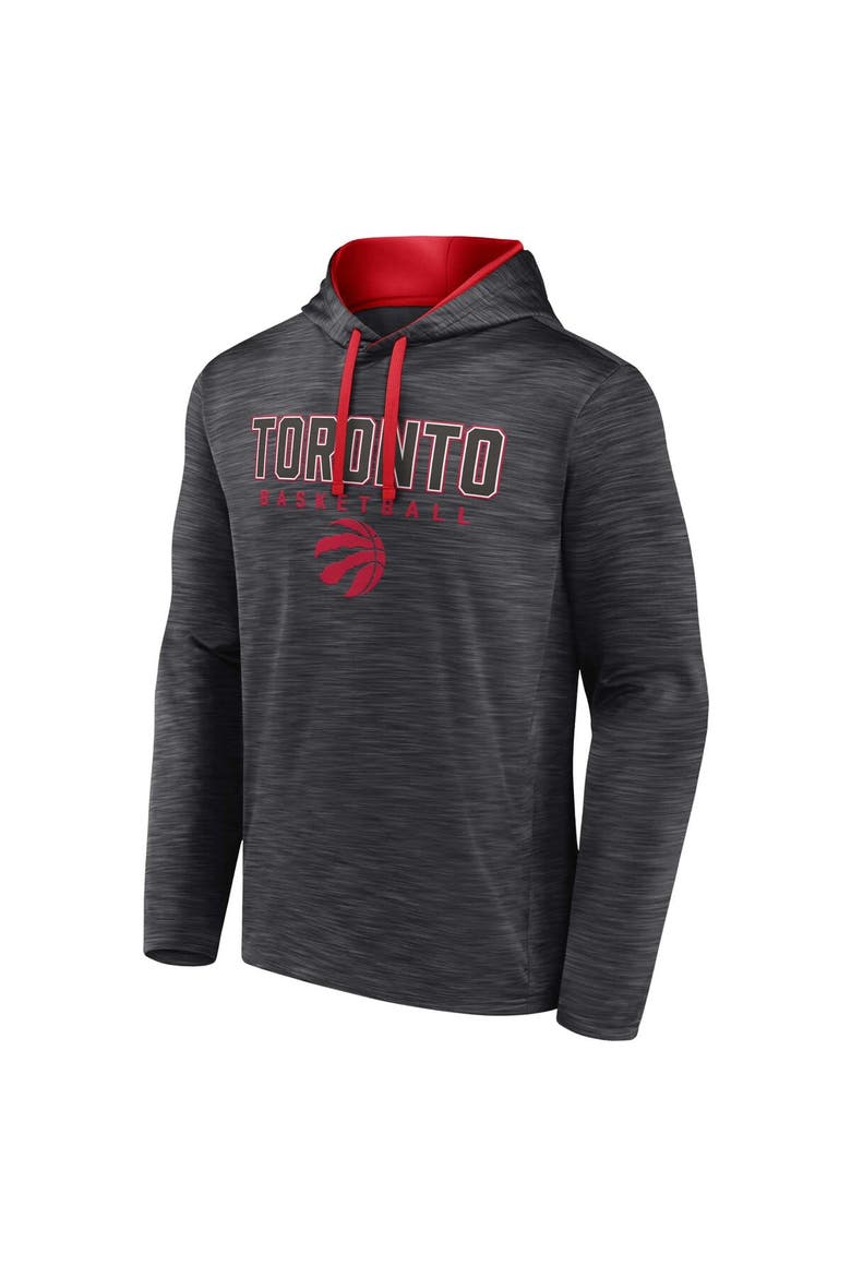 Men's Fanatics Branded Heather Charcoal Toronto Raptors Fast Break Pullover Hoodie, Alternate, color, Heather Charcoal