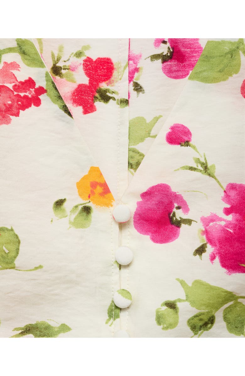 MANGO Floral Print Sleeveless Top, Alternate, color, Ecru