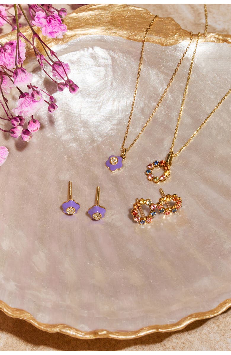 Bony Levy Kids' Flower Diamond Pendant Necklace, Alternate, color, 18K Yellow Gold