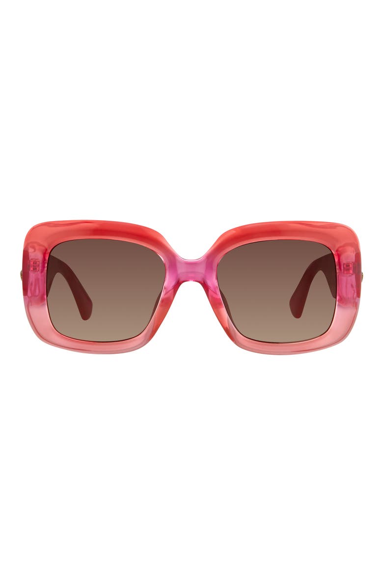 55mm Sunglasses, Main, color, CRYSTAL PINK/ ORANGE/ BROWN