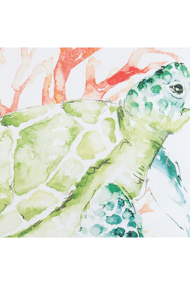 Colorful Sea Turtle Printed Accent Pillow, Alternate, color, Orange