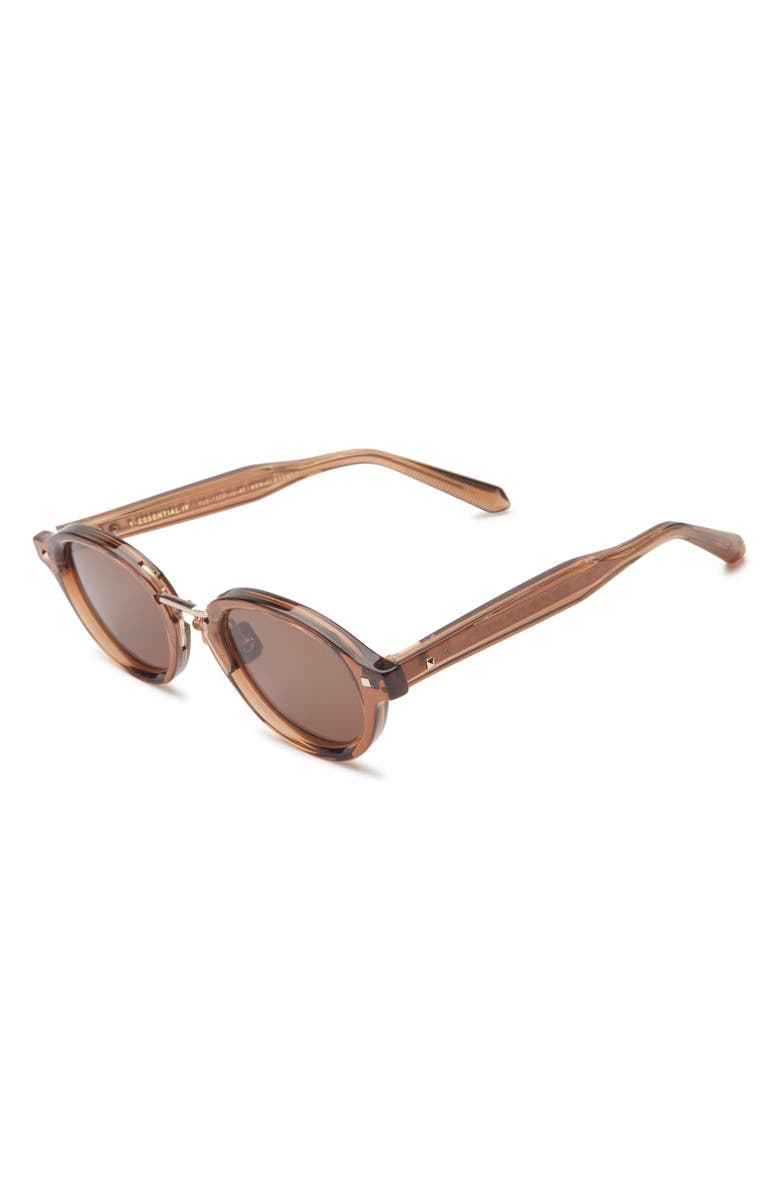 Valentino 46mm Round Sunglasses, Alternate, color, Brown Brown Brown