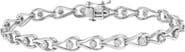 Haus of Brilliance Silver 1/10 Cttw Miracle-Set Diamond Pear Shape and Bezel Link Bracelet