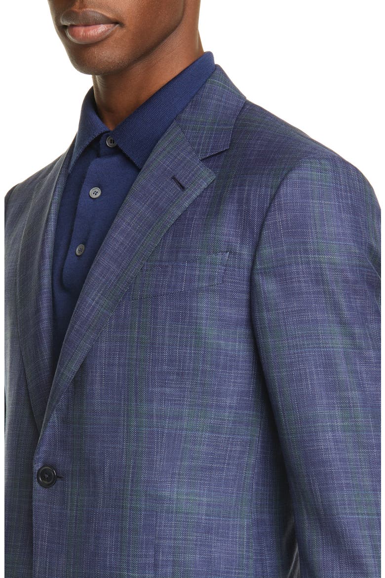 Ermenegildo Zegna Milano Easy Classic Fit Mélange Wool & Silk Sport Coat, Alternate, color, BLUE
