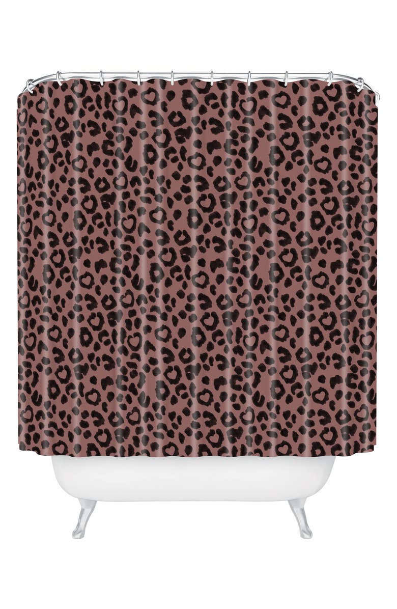 Deny Designs Ash Leo Love Shower Curtain, Main, color, 