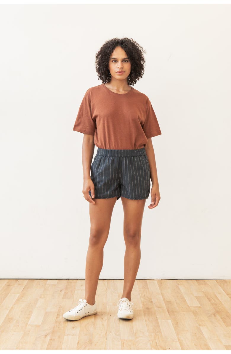 Bridge & Burn Luca Track Short, Alternate, color, Charcoal Stripe