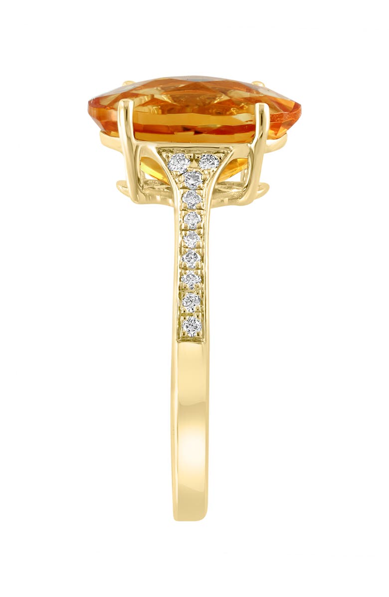 EFFY 14K Yellow Gold Oval Citrine & Diamond Ring, Alternate, color, Yellow