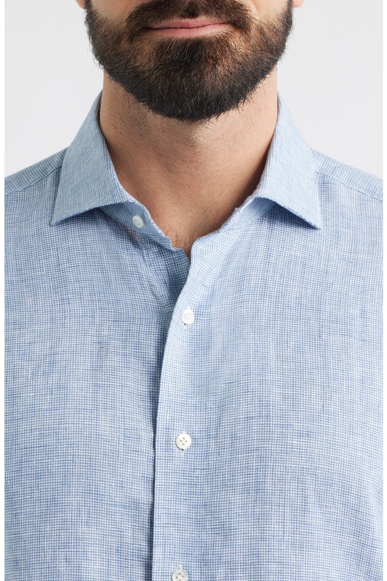 Astino Lino Tailored Fit Linen Button-Up Shirt, Alternate, color, STORM