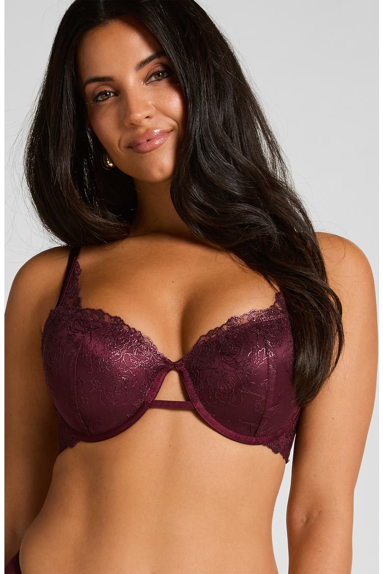 Hollie Embroidered Underwire Bra, Alternate, color, FIG