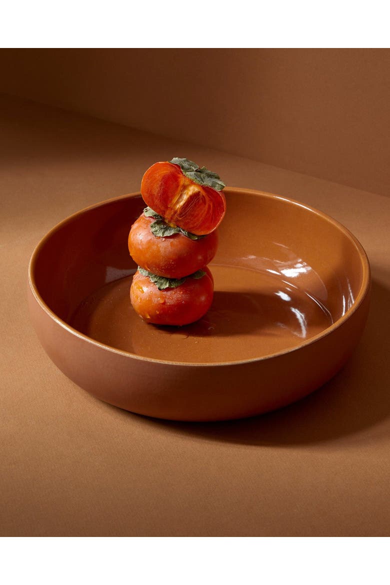 Stoneware Shallow Serving Bowl | EWA 60 oz, Main, color, Terracotta