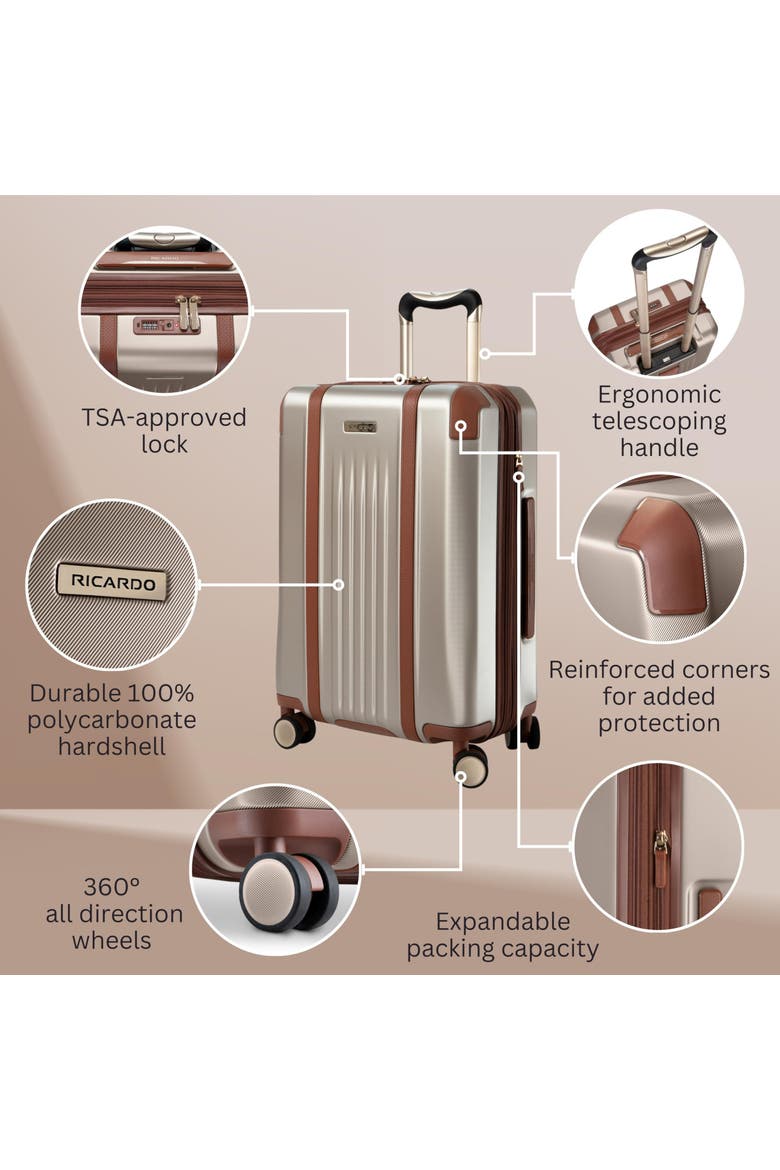 Montecito 2.0 Hardside Expandable Luggage, 21" Carry On, Alternate, color, Champagne