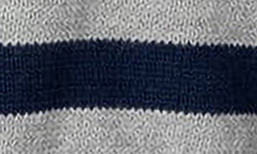 Shop Edikted Stripe Hooded Cotton Sweater In Navy