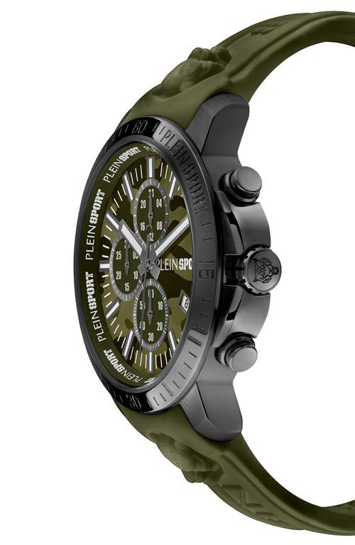 Philipp Plein Sport Camo Dial Three-hand Quartz Silicone Strap Watch, 43mm