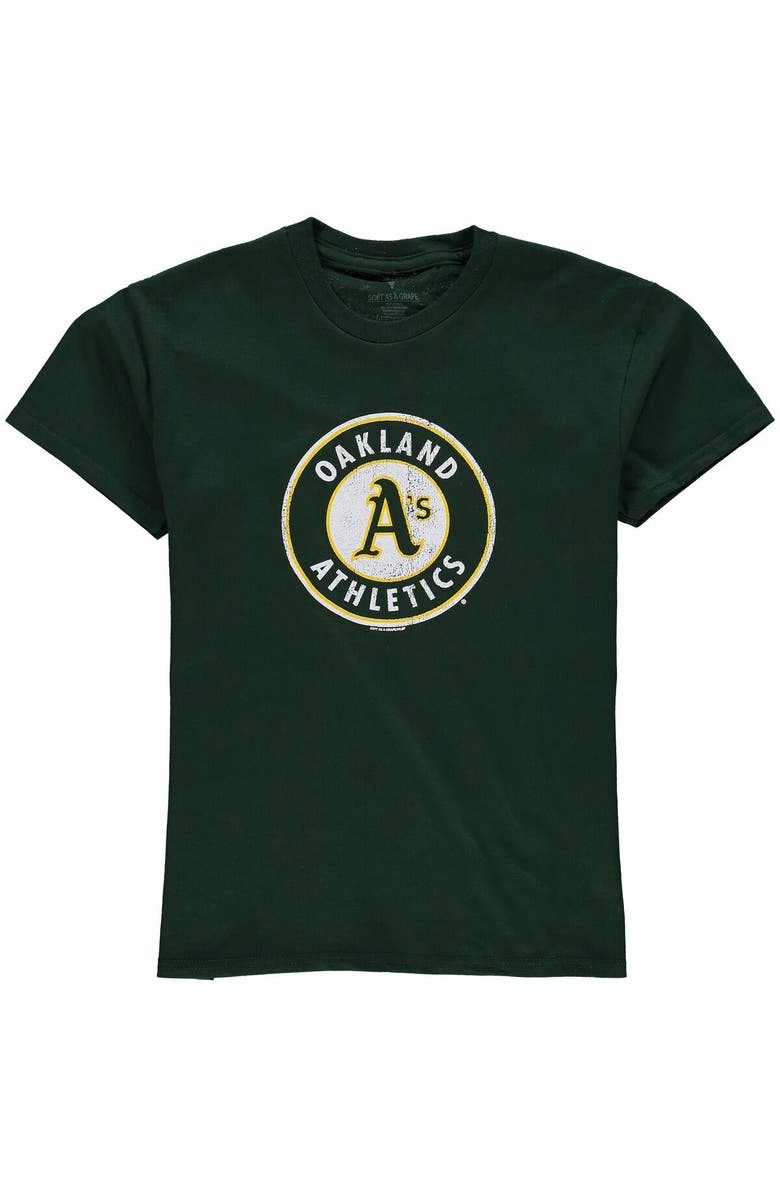 SOFT AS A GRAPE Oakland Athletics Youth Distressed Logo T-Shirt - Green, Main, color, 