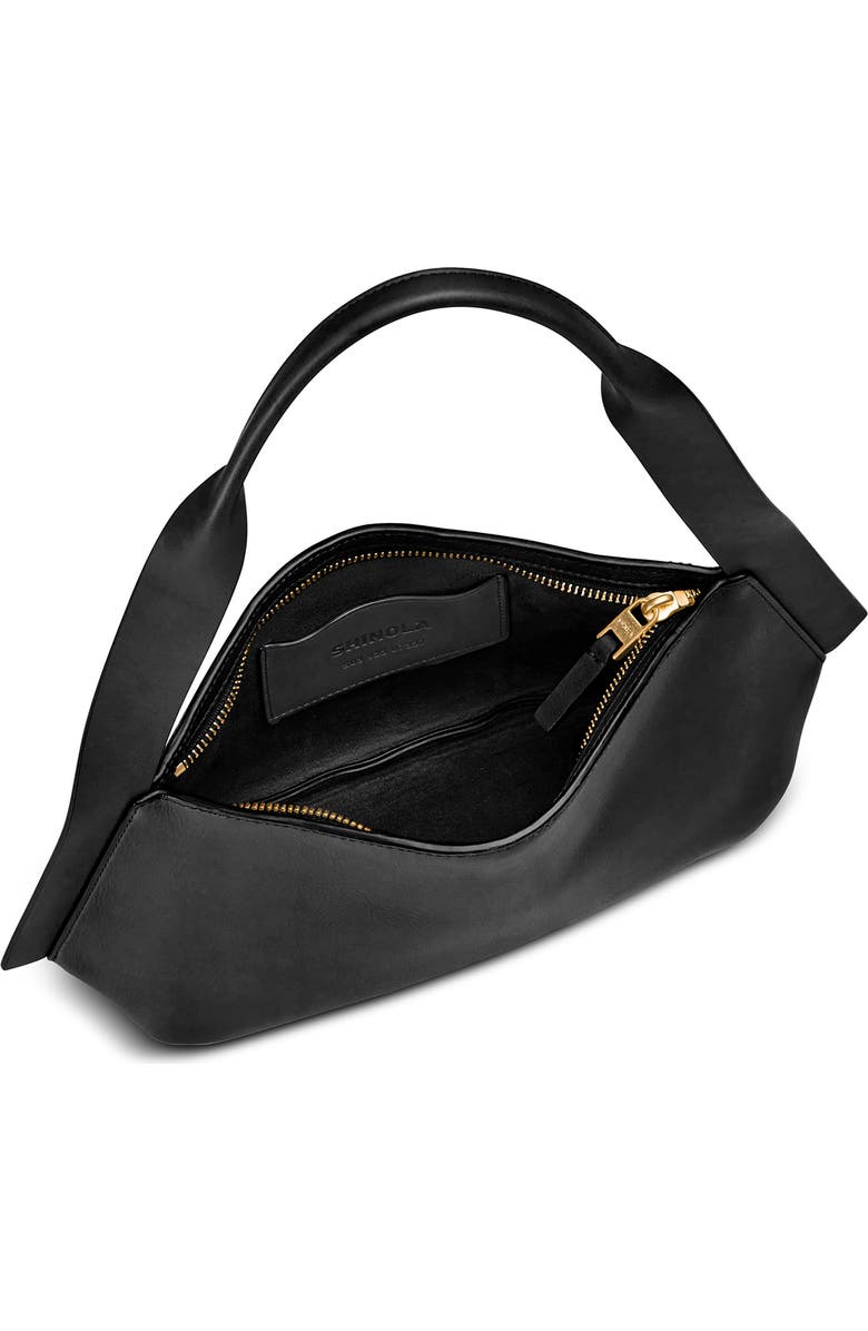 Shinola Small Derby Leather Shoulder Bag, Alternate, color, Black