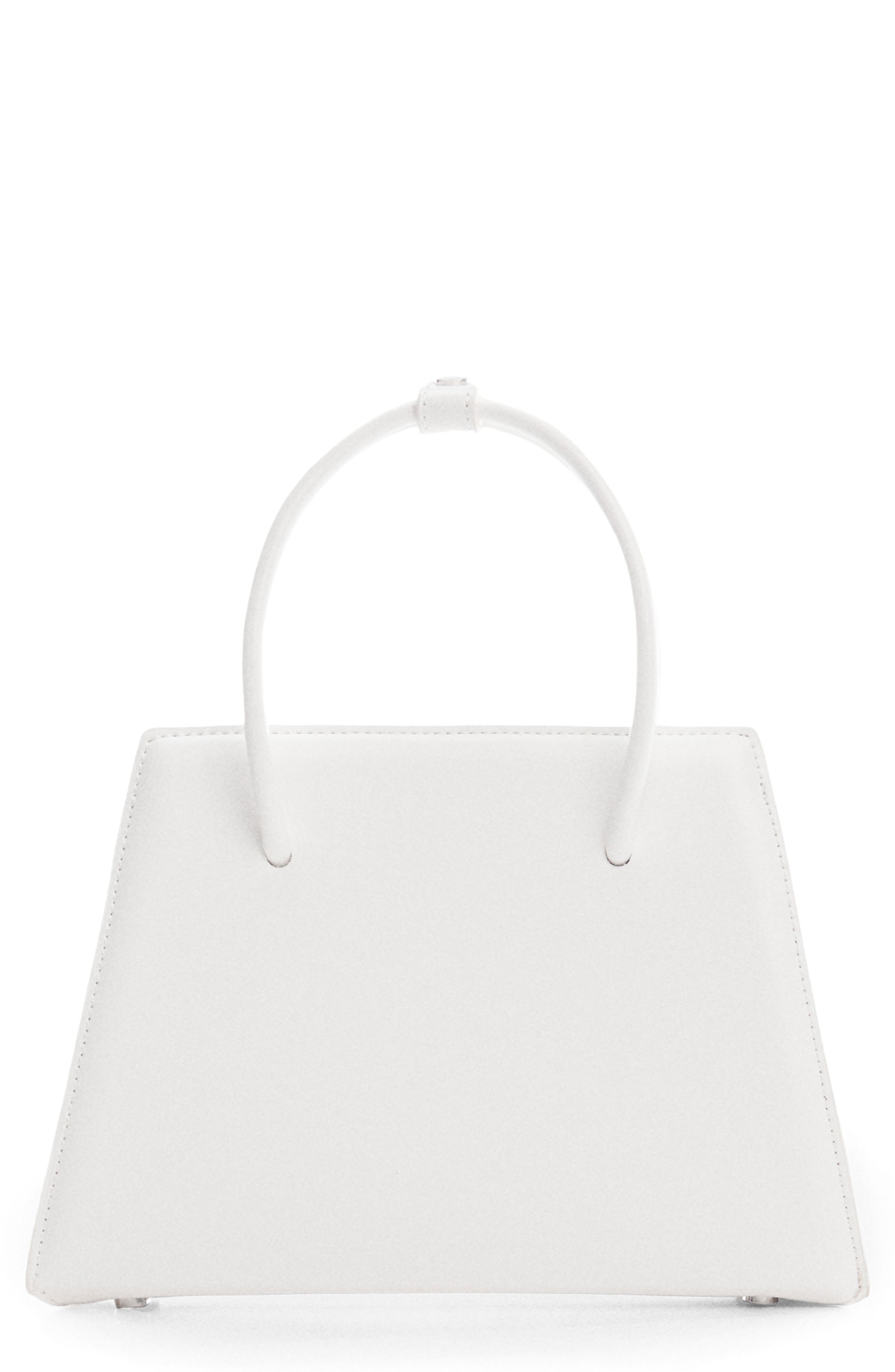 MANGO Geometric Faux Leather Top Handle Bag, Main, color, 