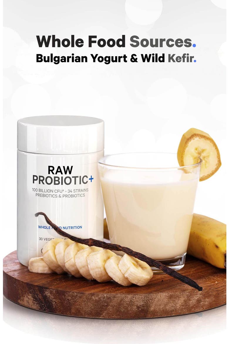 Raw Probiotic+ 100 Billion CFU Supplement, Alternate, color, White