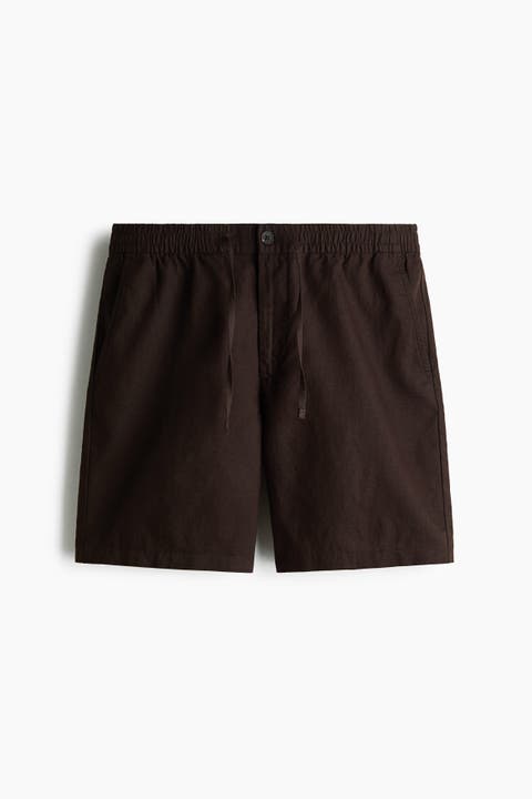 Regular Fit Linen-blend Shorts