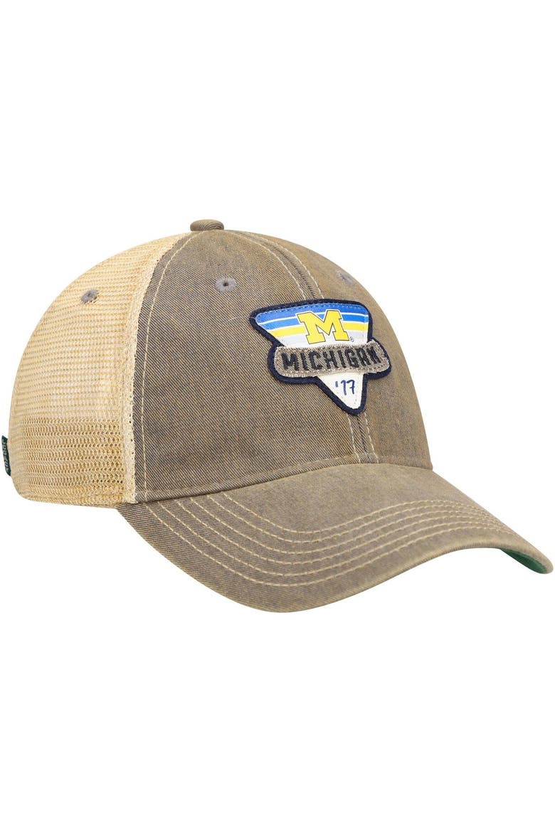 Men's Gray Michigan Wolverines Legacy Point Old Favorite Trucker Snapback Hat, Alternate, color, Gray