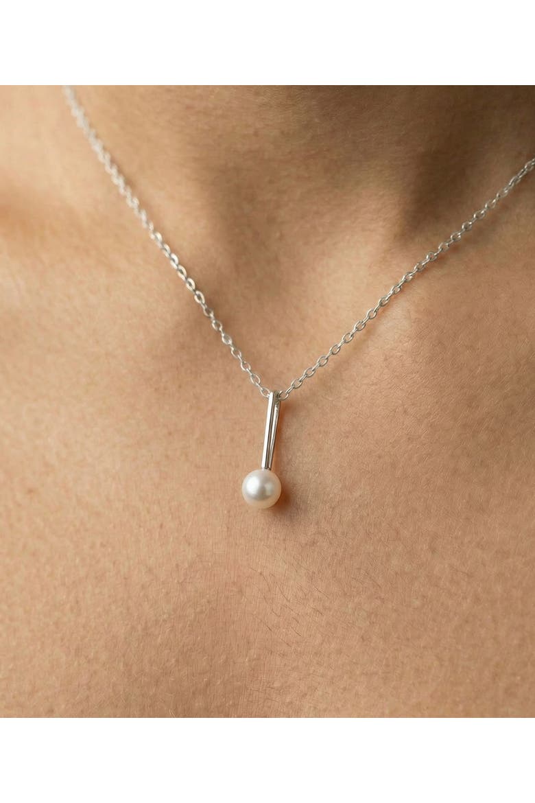 14K Gold Freshwater Pearl Emmanuelle Pendant, Alternate, color, White Gold